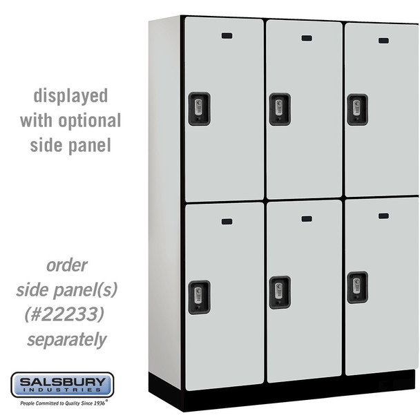 Salsbury 18" Wide Double Tier Designer Wood Locker - 3 Wide - 6 Feet High - 21 Inches Deep - - Electronic Locks