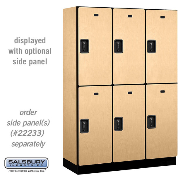 Salsbury 18" Wide Double Tier Designer Wood Locker - 3 Wide - 6 Feet High - 24 Inches Deep - - Electronic Locks