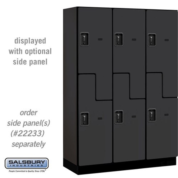 Salsbury 18" Wide Double Tier 'S' Style Designer Wood Locker - 3 Wide - 6 Feet High - 21 Inches Deep - - Electronic Locks