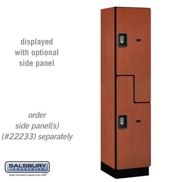 Salsbury 18" Wide Double Tier 'S' Style Designer Wood Locker - 1 Wide - 6 Feet High - 21 Inches Deep - - Electronic Locks
