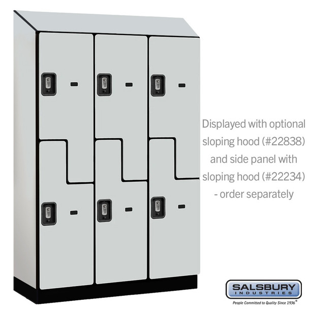 Salsbury 18" Wide Double Tier 'S' Style Designer Wood Locker - 3 Wide - 6 Feet High - 24 Inches Deep - - Electronic Locks