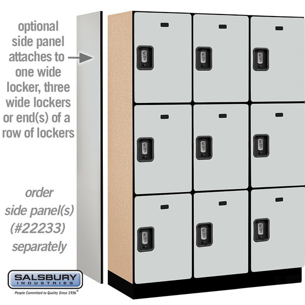 Salsbury 18" Wide Triple Tier Designer Wood Locker - 3 Wide - 6 Feet High - 18 Inches Deep - - Electronic Locks