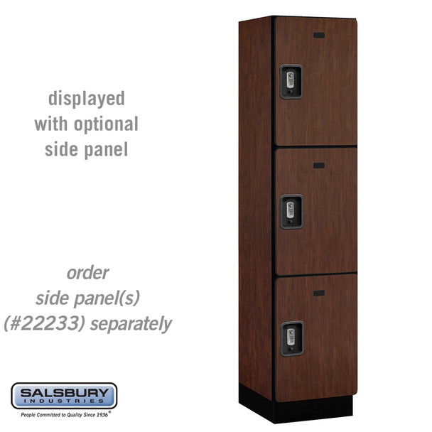Salsbury 18" Wide Triple Tier Designer Wood Locker - 1 Wide - 6 Feet High - 18 Inches Deep - - Electronic Locks