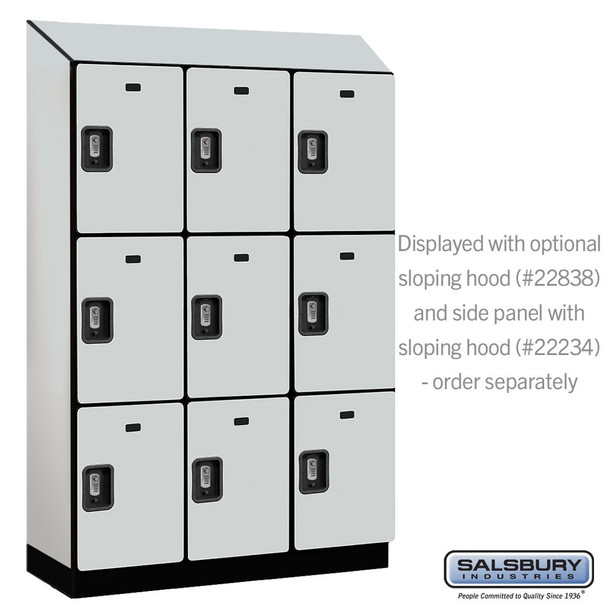 Salsbury 18" Wide Triple Tier Designer Wood Locker - 3 Wide - 6 Feet High - 21 Inches Deep - - Electronic Locks