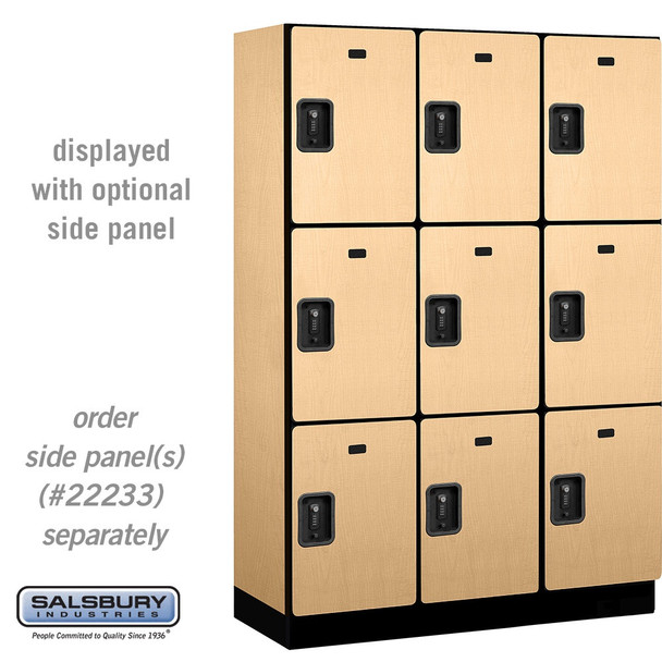 Salsbury 18" Wide Triple Tier Designer Wood Locker - 3 Wide - 6 Feet High - 24 Inches Deep - - Electronic Locks