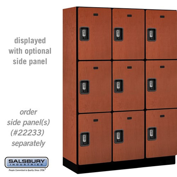 Salsbury 18" Wide Triple Tier Designer Wood Locker - 3 Wide - 6 Feet High - 24 Inches Deep - - Electronic Locks