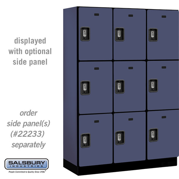 Salsbury 18" Wide Four Tier Designer Wood Locker - 3 Wide - 6 Feet High - 24 Inches Deep - - Electronic Locks
