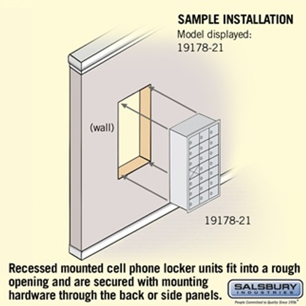 Cell Phone Storage Locker - with Front Access Panel 7 Door High Unit (8 Inch Deep Compartments)