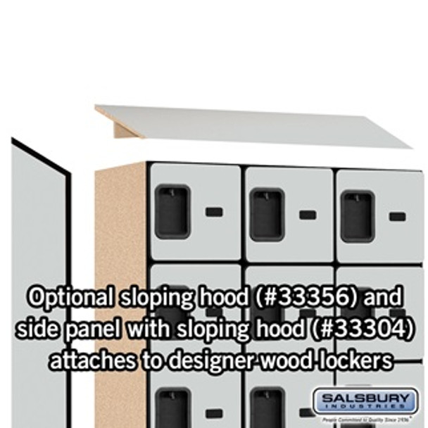 Designer Wood Locker - Five Tier Box Style 3 Wide 5 Feet High 18 Inches Deep Gray