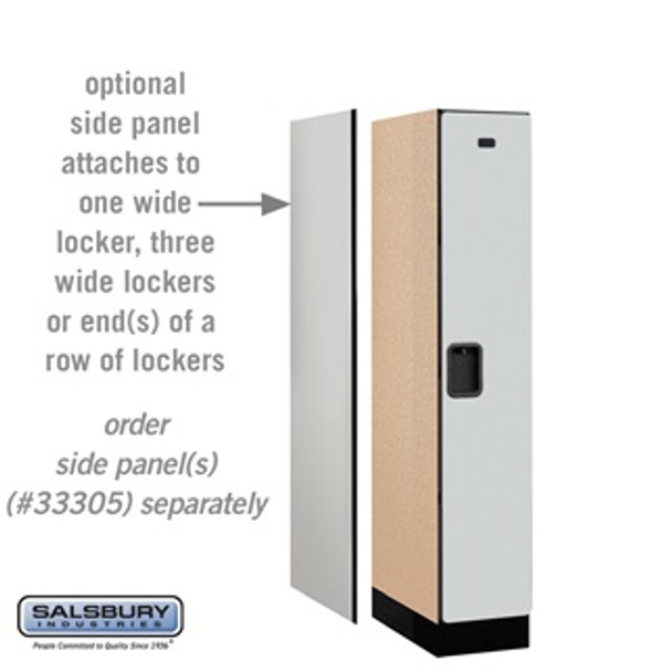 Designer Wood Locker - Single Tier 1 Wide 5 Feet High 21 Inches Deep Gray