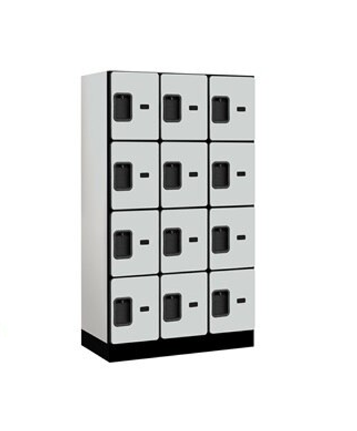 12" Wide Four Tier Designer Wood Locker - 3 Wide - 6 Feet High - 18 Inches Deep