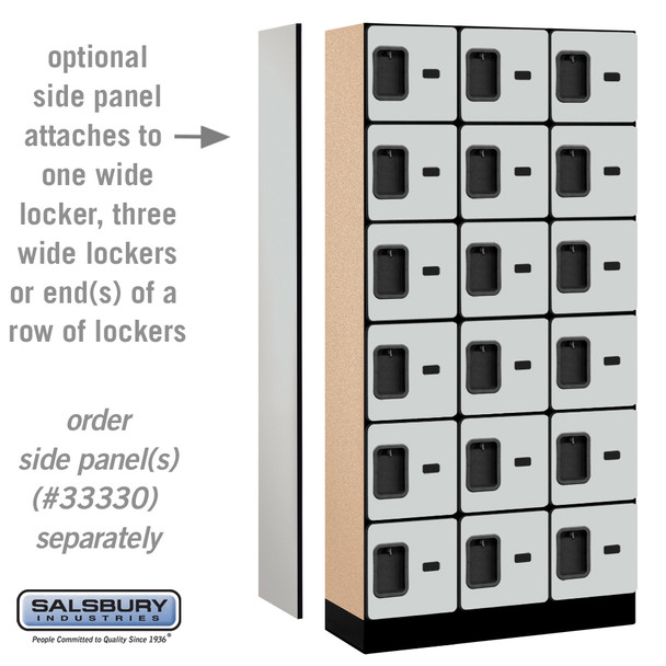 12" Wide Six Tier Box Style Designer Wood Locker - 3 Wide - 6 Feet High - 18 Inches Deep