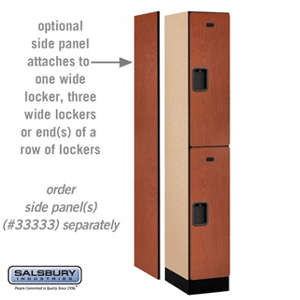 Designer Wood Locker - Double Tier 1 Wide 6 Feet High 18 Inches Deep Cherry