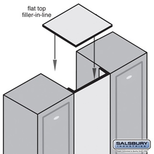 Flat Top Filler - In-Line 15 Inches Wide for 18 Inch Deep Solid Oak Executive Wood Locker Medi