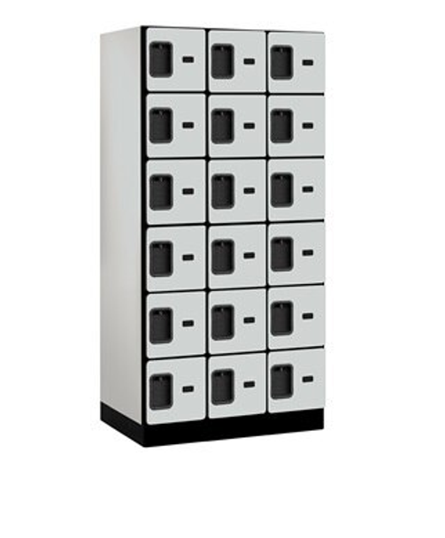 12" Wide Six Tier Box Style Designer Wood Locker - 3 Wide - 6 Feet High - 21 Inches Deep