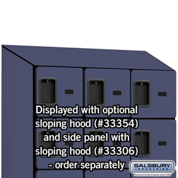 Designer Wood Locker - Six Tier Box Style 3 Wide 6 Feet High 21 Inches Deep Blue