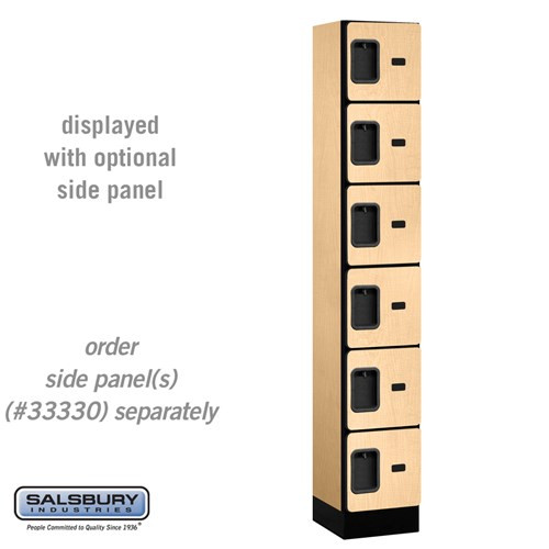12" Wide Five Tier Box Style Designer Wood Locker - 1 Wide - 5 Feet High - 15 Inches Deep