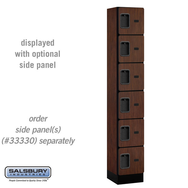 12" Wide Five Tier Box Style Designer Wood Locker - 1 Wide - 5 Feet High - 15 Inches Deep