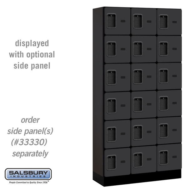 12" Wide Five Tier Box Style Designer Wood Locker - 3 Wide - 5 Feet High - 21 Inches Deep
