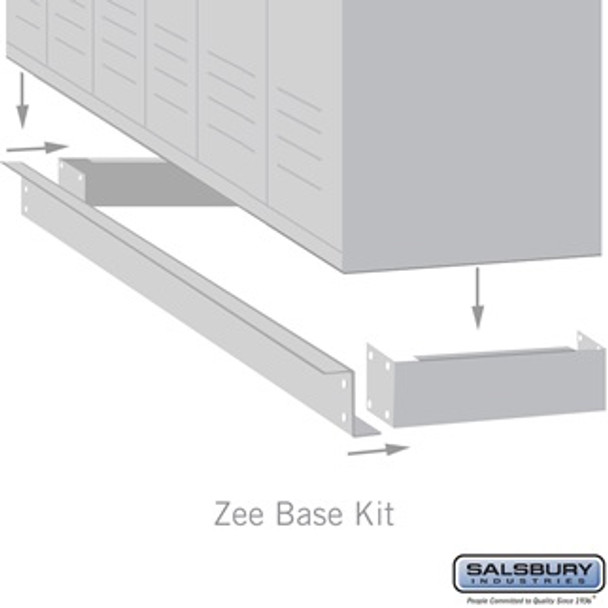 Zee Base Kit - 4 Inches High, 6 Foot Length for 18 Inch Deep Metal Lockers (Includes Front