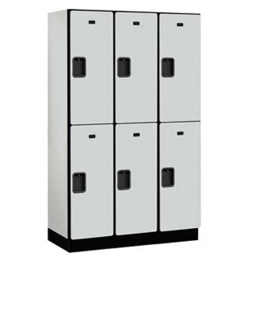 15" Wide Double Tier Designer Wood Locker - 3 Wide - 6 Feet High - 18 Inches Deep