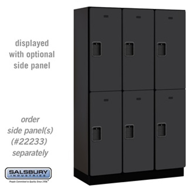 Extra Wide Designer Wood Locker - Double Tier 3 6 Feet High 18 Inches Deep Black