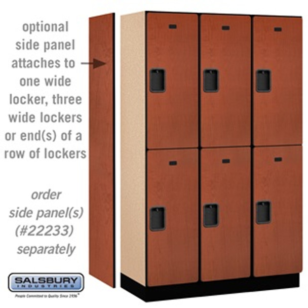 Extra Wide Designer Wood Locker - Double Tier 3 6 Feet High 18 Inches Deep Cherry