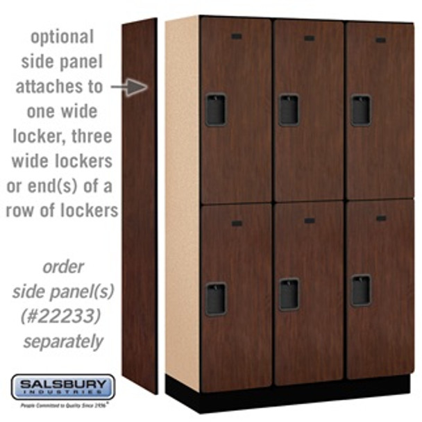 Extra Wide Designer Wood Locker - Double Tier 3 6 Feet High 18 Inches Deep Mahogany