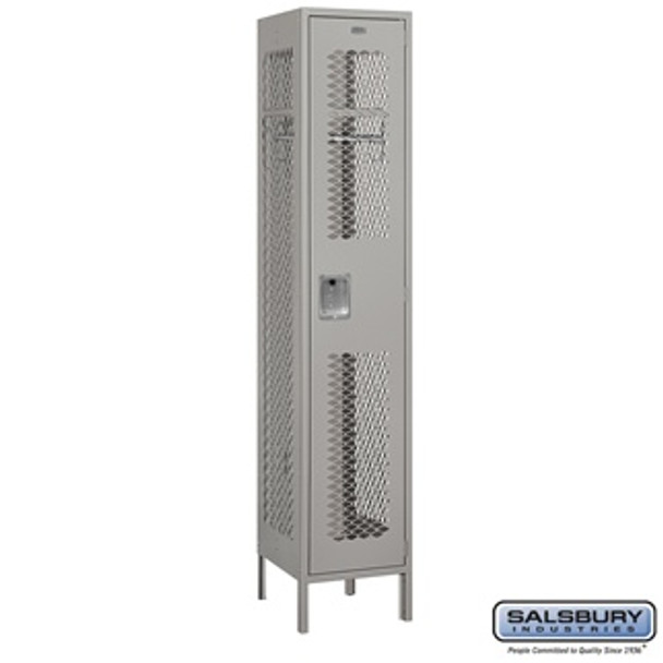 Extra Wide Vented Metal Locker - Single Tier 1 6 Feet High 18 Inches Deep Gray Unasse