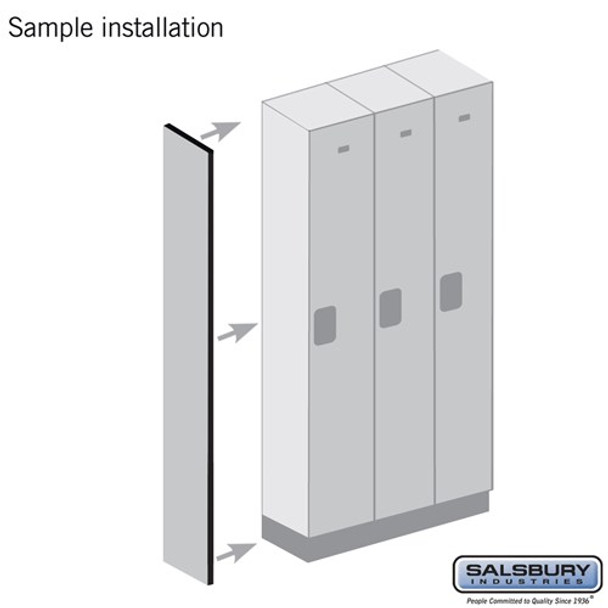 Side Panel - for 5 Feet High 15 Inch Deep Designer Wood Locker without Sloping Hood Maple