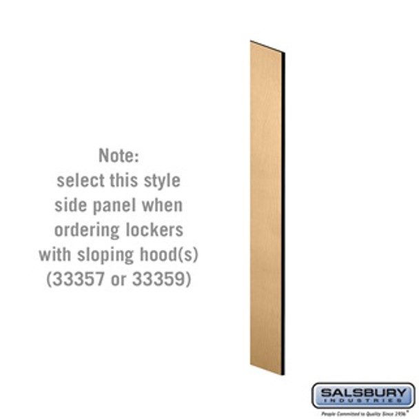 Side Panel - for 5 Feet High 15 Inch Deep Designer Wood Locker without Sloping Hood Maple