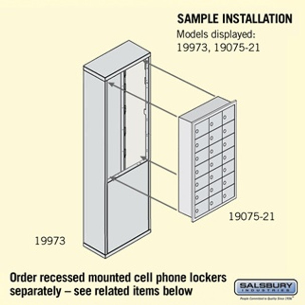 Free-Standing Enclosure for #19075-21 and #19078-21 - Recessed Mounted Cell Phone Lockers Bronze
