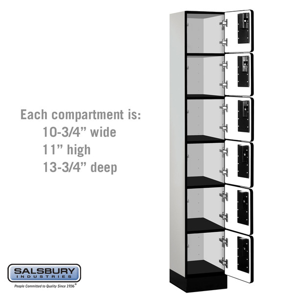 12" Wide Five Tier Box Style Designer Wood Locker - 1 Wide - 5 Feet High - 21 Inches Deep
