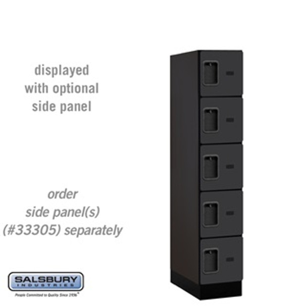 Designer Wood Locker - Five Tier Box Style 1 Wide 5 Feet High 21 Inches Deep Black