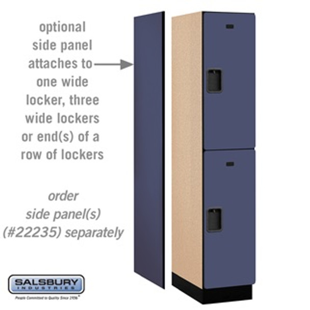 Extra Wide Designer Wood Locker - Double Tier 1 6 Feet High 21 Inches Deep Blue