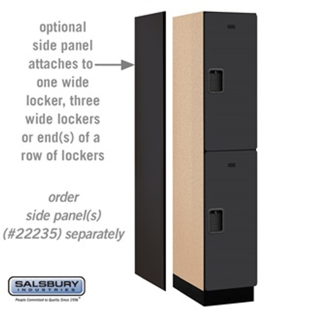 Extra Wide Designer Wood Locker - Double Tier 1 6 Feet High 21 Inches Deep Black