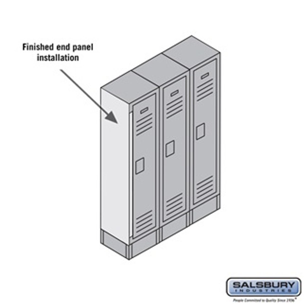 Finished End Panel - for 6 Feet High 21 Inch Deep Metal Locker Gray