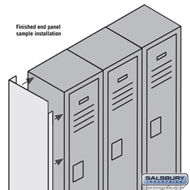 Finished End Panel - for 6 Feet High 21 Inch Deep Metal Locker Blue