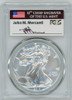 2018-W Burnished Silver Eagle SP70 PCGS flag Mercanti