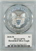 2018-W Burnished Silver Eagle SP70 PCGS flag Mercanti
