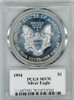 1994 Silver Eagle MS70 PCGS flag Mercanti