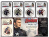 2015 $2 5-Coin Set Avengers - Age of Ultron PF70 NGC First Releases Pop 140 W/Piece Of Cap America's Suit!