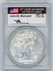 2015-W Burnished Silver Eagle SP70 PCGS FDOI - Baltimore flag Mercanti