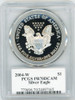 2004-W $1 Proof Silver Eagle PR70 PCGS T Cleveland Blue Eagle