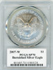 2007-W $1 Burnished Silver Eagle SP70 PCGS Gary Whitley