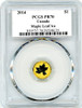 2014 $1 Canada Gold Maple Leaf AU PR70 PCGS S. Blunt