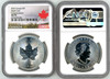 2022 $5 Silver Canada Maple Leaf  MS70 NGC Congratulations