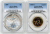 2000 Millennium Coin & Currency Set $1 ASE MS69/ $1SAC  MS66 PCGS