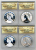 2017 4-Coin Silver Medal Set EU/PR/RP/SP70 ANACS American Liberty Liberty 225th Anniversary