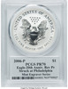 2006-P ASE Rev. PR70 PCGS Eagle 20th Anniversary Struck at Philadelphia Mint Engravers Series flag Mercanti